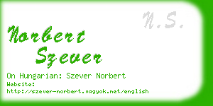 norbert szever business card